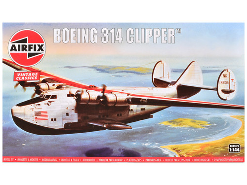Level 2 Model Kit Boeing 314 Clipper Flying Boat with 2 Scheme Options 1/144 Plastic Model Kit by Airfix Level 2 Model Kit Boeing 314 Clipper Flying Boat with 2 Scheme Options 1/144 Plastic Model Kit by Airfix
