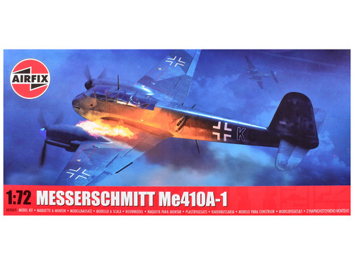 Level 2 Model Kit Messerschmitt Me410A-1 Fighter Aircraft with 2 Scheme Options 1/72 Plastic Model Kit by Airfix Level 2 Model Kit Messerschmitt Me410A-1 Fighter Aircraft with 2 Scheme Options 1/72 Plastic Model Kit by Airfix