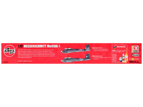 Level 2 Model Kit Messerschmitt Me410A-1 Fighter Aircraft with 2 Scheme Options 1/72 Plastic Model Kit by Airfix Level 2 Model Kit Messerschmitt Me410A-1 Fighter Aircraft with 2 Scheme Options 1/72 Plastic Model Kit by Airfix