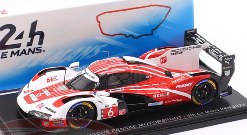 1/43 Spark 2024 Porsche 963 #6 4th 24h LeMans Porsche Penske Motorsport Kévin Estre, André Lotterer, Laurens Vanthoor Car Model 1/43 Spark 2024 Porsche 963 #6 4th 24h LeMans Porsche Penske Motorsport Kévin Estre, André Lotterer, Laurens Vanthoor Car Model