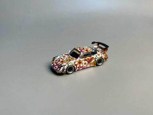 1/64 Flame Porsche 911 964 RWB Sunflowers with Luminous Green Car Model 1/64 Flame Porsche 911 964 RWB Sunflowers with Luminous Green Car Model