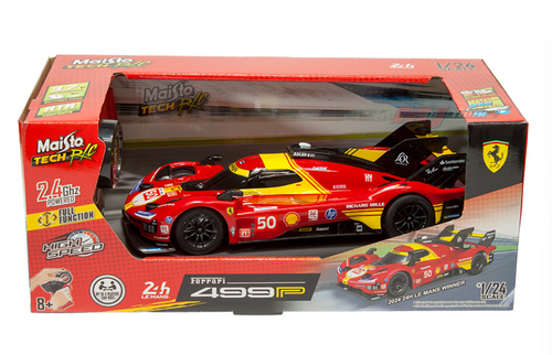 1/24 Maisto Tech Radio Control Ferrari 499P 2024 24H Le Mans Winner #50 1/24 Maisto Tech Radio Control Ferrari 499P 2024 24H Le Mans Winner #50