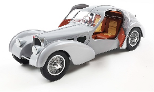 1/18 Solido 1937 Bugatti Atlantic Type 57 SC (Matte Silver) Diecast Car Model