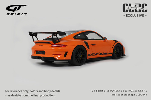 1/18 GT Spirit Porsche 911 (991.2) GT3 RS Weissach Package (Orange) Car Model 1/18 GT Spirit Porsche 911 (991.2) GT3 RS Weissach Package (Orange) Car Model