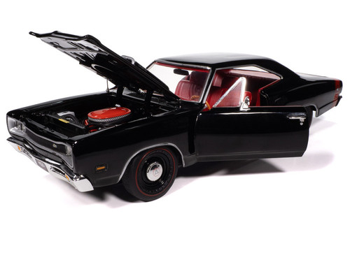 1969 Dodge Coronet Super Bee "Muscle Car & Corvette Nationals" (MCACN) Black with Red Interior "American Muscle" Series 1/18 Diecast Model Car by Auto World 1969 Dodge Coronet Super Bee "Muscle Car & Corvette Nationals" (MCACN) Black with Red Interior "American Muscle" Series 1/18 Diecast Model Car by Auto World