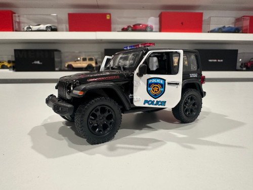 1/34 Kinsmart 2018 Jeep Wrangler 4X4 Police Diecast Car Model (no retail box) 1/34 Kinsmart 2018 Jeep Wrangler 4X4 Police Diecast Car Model (no retail box)