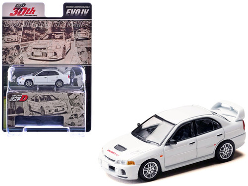 1/64 Hobby Japan Initial D 30th Anniversary Mitsubishi Lancer RS Evolution IV / INITIAL D Seiji Iwaki vs Takumi Fujiwara JDM64 Diecast Car Model