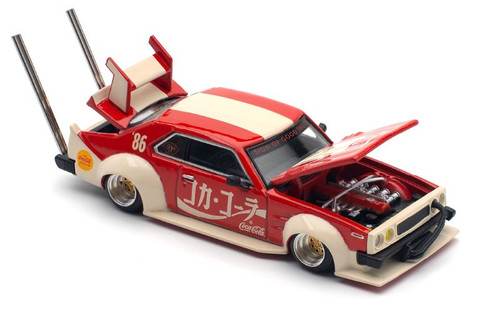 Skyline GT-R V8 Drift "Hakosuka" RHD (Right Hand Drive) "Coca-Cola (Japan)" Red and Cream 1/64 Diecast Model Car by Pop Race Skyline GT-R V8 Drift "Hakosuka" RHD (Right Hand Drive) "Coca-Cola (Japan)" Red and Cream 1/64 Diecast Model Car by Pop Race
