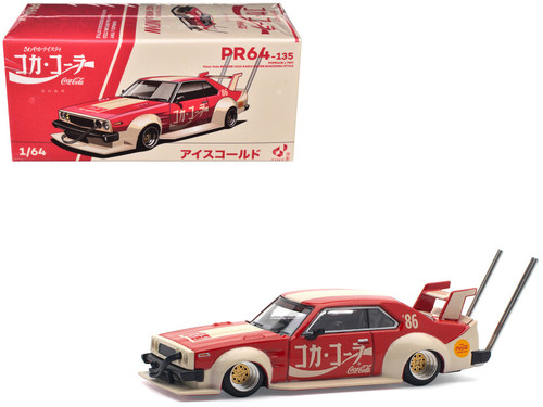 Skyline GT-R V8 Drift "Hakosuka" RHD (Right Hand Drive) "Coca-Cola (Japan)" Red and Cream 1/64 Diecast Model Car by Pop Race Skyline GT-R V8 Drift "Hakosuka" RHD (Right Hand Drive) "Coca-Cola (Japan)" Red and Cream 1/64 Diecast Model Car by Pop Race
