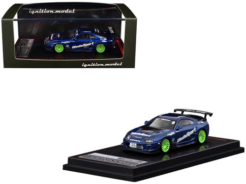 1/64 Ignition Model IG Toyota Supra (JZA80) RZ (Blue with Green Wheels) Car Model