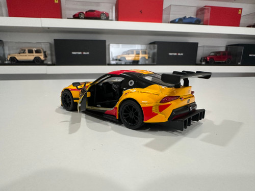 1/36 Kinsmart Toyota GR Supra Racing Concept (Yellow & Red) Diecast Car Model (new no retail box) 1/36 Kinsmart Toyota GR Supra Racing Concept (Yellow & Red) Diecast Car Model (new no retail box)