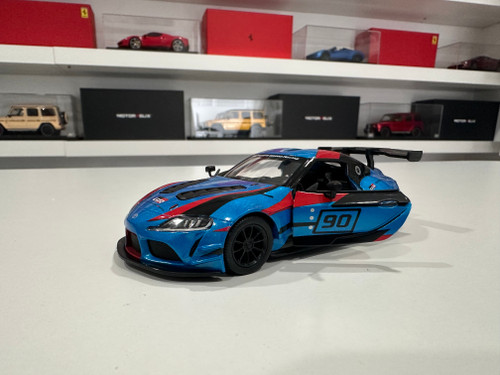 1/36 Kinsmart Toyota GR Supra Racing Concept (Blue & Red) Diecast Car Model (new no retail box) 1/36 Kinsmart Toyota GR Supra Racing Concept (Blue & Red) Diecast Car Model (new no retail box)