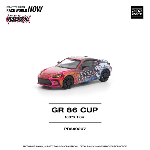 1/64 Poprace Toyota GR86 1087X Cup (Red) Diecast Car Model 1/64 Poprace Toyota GR86 1087X Cup (Red) Diecast Car Model
