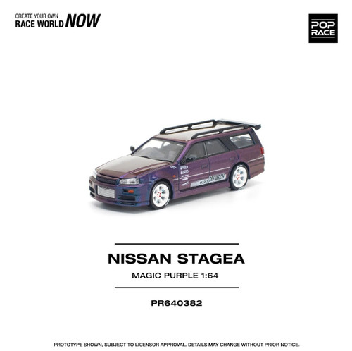 1/64 Poprace Nissan Skyline GT-R GTR R34 Stagea (Magic Purple) Diecast Car Model 1/64 Poprace Nissan Skyline GT-R GTR R34 Stagea (Magic Purple) Diecast Car Model