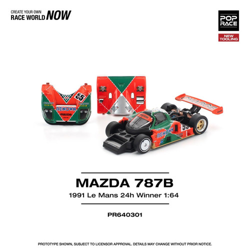 1/64 Poprace 1991 Mazda 787B Le Mans 24H Winner #55 Diecast Car Model 1/64 Poprace 1991 Mazda 787B Le Mans 24H Winner #55 Diecast Car Model