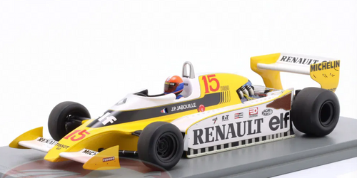 1/18 Spark 1979 Formula 1 Jean-Pierre Jabouille Renault RS10 #15 Winner French GP Car Model 1/18 Spark 1979 Formula 1 Jean-Pierre Jabouille Renault RS10 #15 Winner French GP Car Model