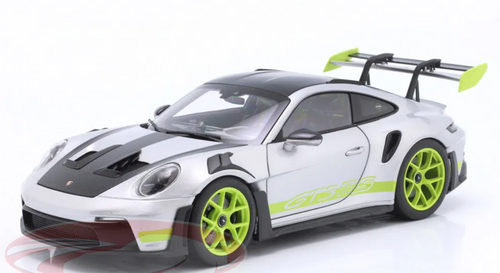 1/18 Dealer Edition Porsche 911 (992) GT3 RS GT (Silver Metallic & Acid Green) Diecast Car Model 1/18 Dealer Edition Porsche 911 (992) GT3 RS GT (Silver Metallic & Acid Green) Diecast Car Model