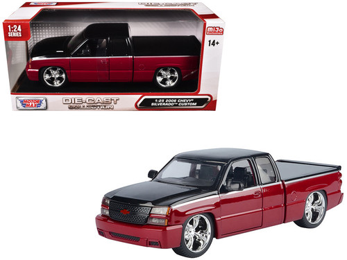 専用3 1/25 Motormax 2006 Chevrolet Silverado 1500 (Red) Diecast Car