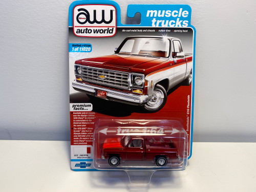 CHASE CAR 1/64 Auto World 1976 Chevrolet Scottsdale C10 Fleetside Pickup Truck "Olympic Edition" (Metallic Red) Diecast Car Model CHASE CAR 1/64 Auto World 1976 Chevrolet Scottsdale C10 Fleetside Pickup Truck "Olympic Edition" (Metallic Red) Diecast Car Model