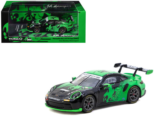 1/64 Tarmac Works Porsche 911 GT3 Cup (992) Fire Monkey Motorsport (Green) Diecast Car Model