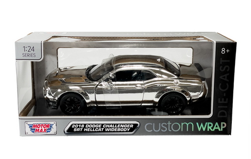 1/24 Motormax 2018 Dodge Challenger SRT Hellcat Widebody (Chrome Silver) Diecast Car Model 1/24 Motormax 2018 Dodge Challenger SRT Hellcat Widebody (Chrome Silver) Diecast Car Model