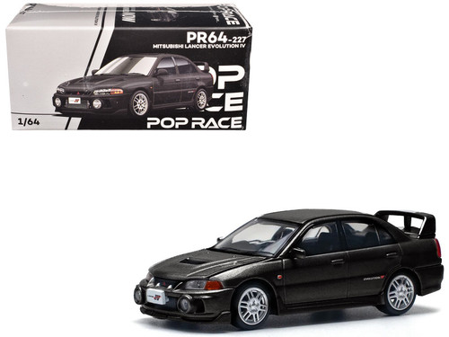 Mitsubishi Lancer Evolution IV RHD (Right Hand Drive) Pyrenees Black Pearl 1/64 Diecast Model Car by Pop Race Mitsubishi Lancer Evolution IV RHD (Right Hand Drive) Pyrenees Black Pearl 1/64 Diecast Model Car by Pop Race
