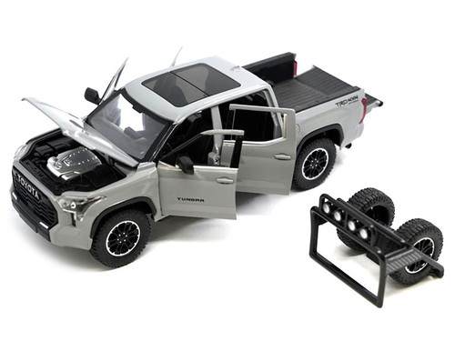2023 Toyota Tundra TRD 4x4 Pickup Truck Cement Gray with Sunroof and Wheel Rack 1/24 Diecast Model Car 2023 Toyota Tundra TRD 4x4 Pickup Truck Cement Gray with Sunroof and Wheel Rack 1/24 Diecast Model Car