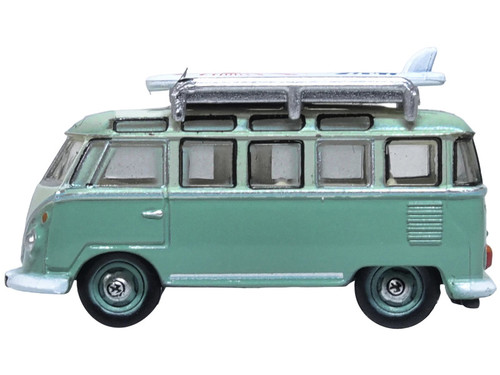 Volkswagen T1 Samba Bus RHD (Right Hand Drive) Green Two-Tone with Surfboards on Roof Rack 1/148 (N) Scale Diecast Model Car by Oxford Diecast Volkswagen T1 Samba Bus RHD (Right Hand Drive) Green Two-Tone with Surfboards on Roof Rack 1/148 (N) Scale Diecast Model Car by Oxford Diecast