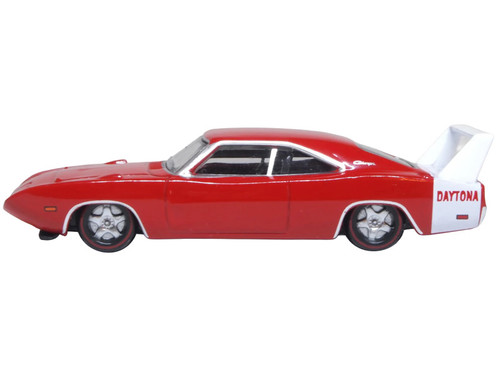1969 Dodge Charger Daytona Red with White Stripe 1/87 (HO) Scale Diecast Model Car by Oxford Diecast 1969 Dodge Charger Daytona Red with White Stripe 1/87 (HO) Scale Diecast Model Car by Oxford Diecast