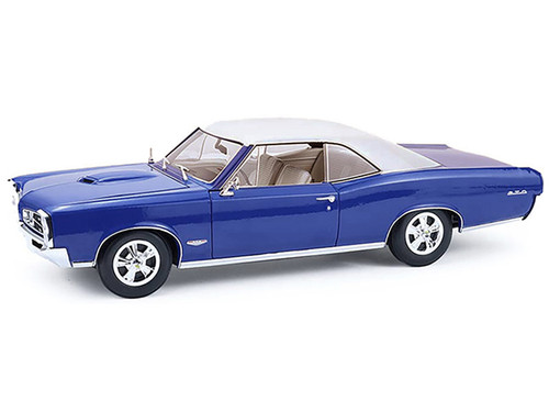 1966 Pontiac GTO Barrier Blue with White Top and Interior 1/18 Diecast Model Car by Highway 61 1966 Pontiac GTO Barrier Blue with White Top and Interior 1/18 Diecast Model Car by Highway 61