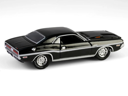 1970 Dodge Challenger R/T 440 Black with White Stripes "Barrett-Jackson" Series 15 1/64 Diecast Model Car by Greenlight 1970 Dodge Challenger R/T 440 Black with White Stripes "Barrett-Jackson" Series 15 1/64 Diecast Model Car by Greenlight