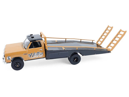 1985 Dodge Ram D350 Ramp Truck and 1965 Dodge Coronet "Hotton Speed Shop" Brown and Black "H.D. Trucks" Series 26 1/64 Diecast Model Cars by Greenlight 1985 Dodge Ram D350 Ramp Truck and 1965 Dodge Coronet "Hotton Speed Shop" Brown and Black "H.D. Trucks" Series 26 1/64 Diecast Model Cars by Greenlight