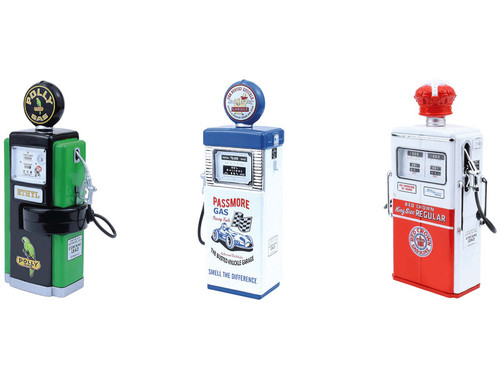 "Vintage Gas Pumps" Series 17 Set of 3 Pumps 1/18 Diecast Models by Greenlight "Vintage Gas Pumps" Series 17 Set of 3 Pumps 1/18 Diecast Models by Greenlight