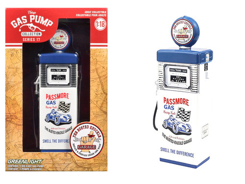 1951 Wayne 505 Gas Pump "Busted Knuckle Garage" White and Blue "Vintage Gas Pumps" Series 17 1/18 Diecast Replica by Greenlight 1951 Wayne 505 Gas Pump "Busted Knuckle Garage" White and Blue "Vintage Gas Pumps" Series 17 1/18 Diecast Replica by Greenlight