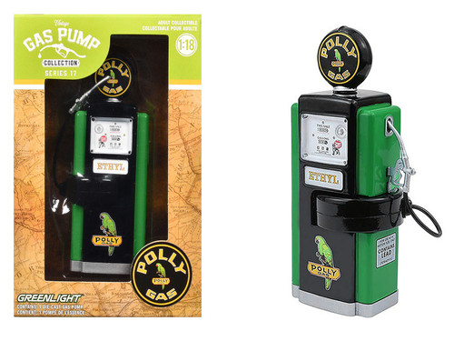 1948 Wayne 100-A Gas Pump "Polly Gas" Black and Green "Vintage Gas Pumps" Series 17 1/18 Diecast Replica by Greenlight 1948 Wayne 100-A Gas Pump "Polly Gas" Black and Green "Vintage Gas Pumps" Series 17 1/18 Diecast Replica by Greenlight