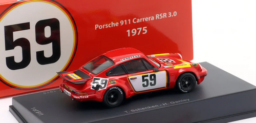1/64 Spark Porsche 911 Carrera RSR 3.0 No.59 24H Le Mans 1975 T. Schenken - H. Ganley Car Model