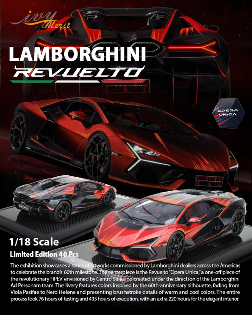 1/18 Ivy Lamborghini Revuelto (Red) Car Model Limited 50 Pieces 1/18 Ivy Lamborghini Revuelto (Red) Car Model Limited 50 Pieces