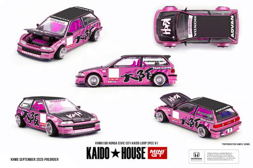 1/64 Kaido House Honda Civic (EF) Kaido Loop Spec V1 (Pink) Diecast Car Model 1/64 Kaido House Honda Civic (EF) Kaido Loop Spec V1 (Pink) Diecast Car Model