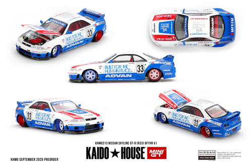 1/64 Kaido House Nissan Skyline GT-R (R33) BFTHR V1 #33 Diecast Car Model 1/64 Kaido House Nissan Skyline GT-R (R33) BFTHR V1 #33 Diecast Car Model
