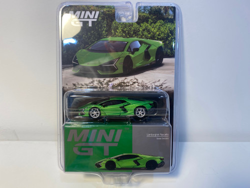 CHASE CAR 1/64 Mini GT Lamborghini Revuelto (Verde Selvans Green with Silver Wheels) Diecast Car Model CHASE CAR 1/64 Mini GT Lamborghini Revuelto (Verde Selvans Green with Silver Wheels) Diecast Car Model