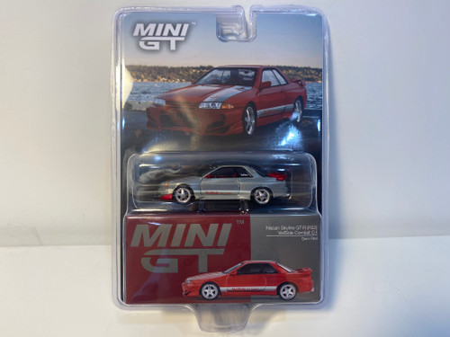CHASE CAR 1/64 Mini GT Nissan Skyline GT-R (R32) VeilSide Combat C-I Gem (Chrome Silver with Red Accents) Diecast Car Model