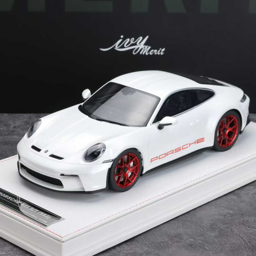 1/18 Ivy Porsche 911 992 S/T (White with Red Wheels) Car Model