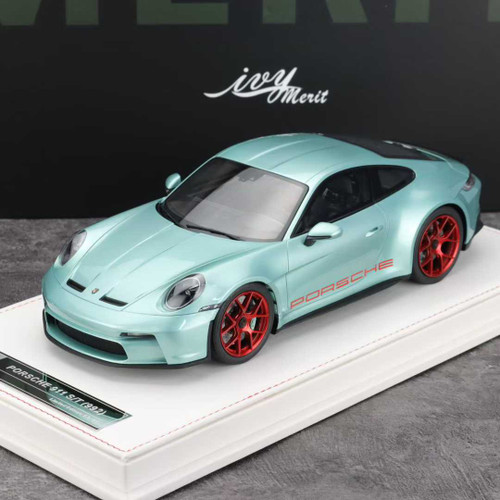 1/18 Ivy Porsche 911 992 S/T (Green with Red Wheels) Car Model