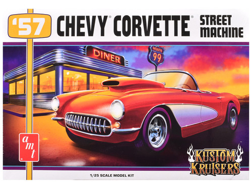 Skill 2 Model Kit 1957 Chevrolet Corvette Street Machine "Kustom Kruisers" Series 1/25 Scale Model by AMT Skill 2 Model Kit 1957 Chevrolet Corvette Street Machine "Kustom Kruisers" Series 1/25 Scale Model by AMT