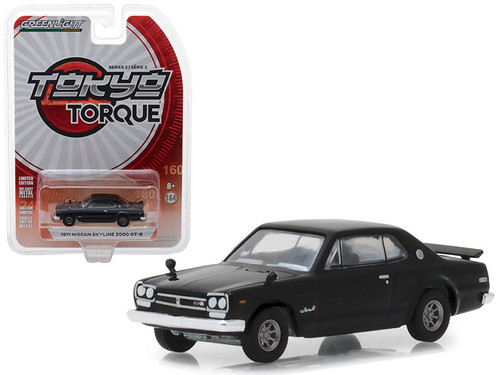 1/64 Greenlight 1971 Nissan Skyline 2000 GT-R Black "Tokyo Torque" Diecast Car Model 1/64 Greenlight 1971 Nissan Skyline 2000 GT-R Black "Tokyo Torque" Diecast Car Model