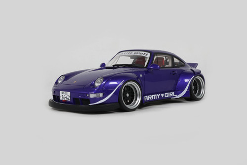 1/18 GT Spirit Porsche 911 993 RWB Army Girl Purple Car Model 1/18 GT Spirit Porsche 911 993 RWB Army Girl Purple Car Model