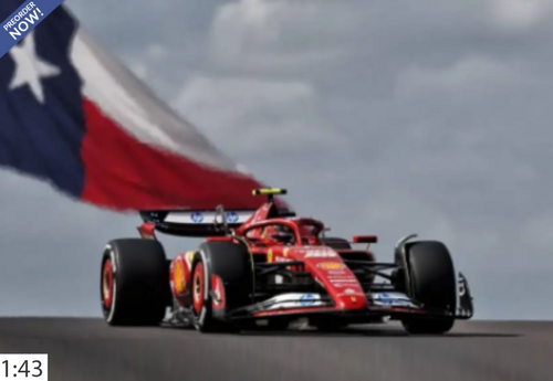 1/43 BBR 2024 Formula 1 Ferrari SF24 US Austin GP 2nd Place #55 Carlos Sainz Car Model 1/43 BBR 2024 Formula 1 Ferrari SF24 US Austin GP 2nd Place #55 Carlos Sainz Car Model