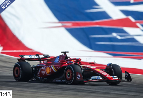 1/43 BBR 2024 Formula 1 Ferrari SF24 US Austin GP Winner #16 Charles Leclerc Car Model 1/43 BBR 2024 Formula 1 Ferrari SF24 US Austin GP Winner #16 Charles Leclerc Car Model