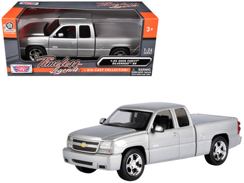 2006 Chevrolet Silverado SS Pickup Truck Silver Metallic "Timeless Legends" Series 1/25 Diecast Model Car by Motormax 2006 Chevrolet Silverado SS Pickup Truck Silver Metallic "Timeless Legends" Series 1/25 Diecast Model Car by Motormax