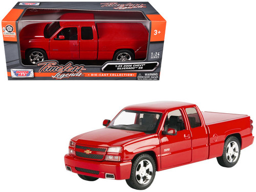 2006 Chevrolet Silverado SS Pickup Truck Red "Timeless Legends" Series 1/25 Diecast Model Car by Motormax 2006 Chevrolet Silverado SS Pickup Truck Red "Timeless Legends" Series 1/25 Diecast Model Car by Motormax
